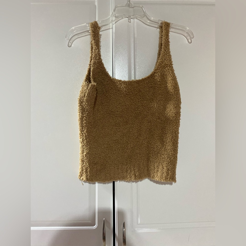 SKIMS Fuzzy Tan Tank Top